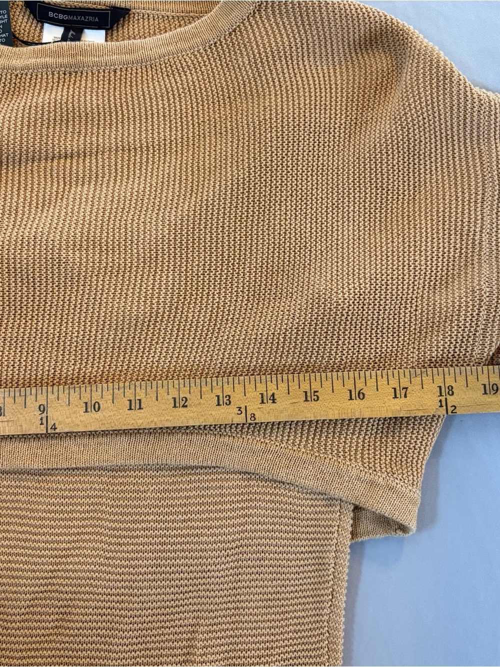BCBGMaxAzria Camel Knit Midi Dress with Long Sleeves - Picture 10 of 11